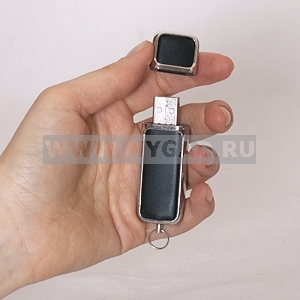 Стильный flash drive из кожи и металла на 2гб